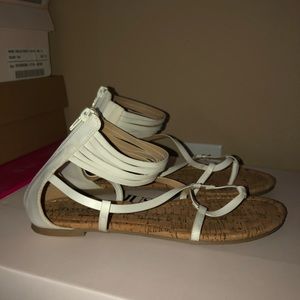 Shoedazzle women’s white strappy sandals